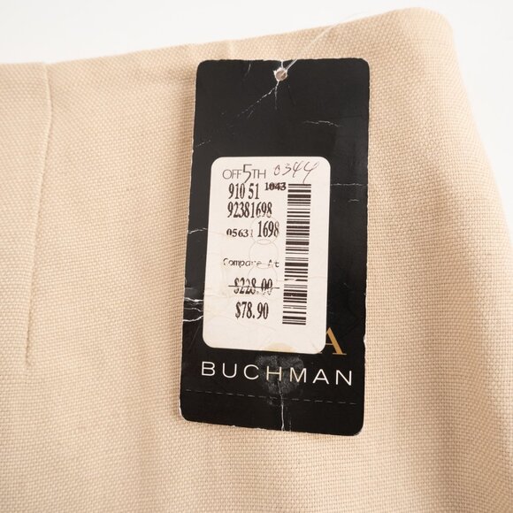 NEW DANA BUCHMAN tan cream flax linen blend pants size 16 - Picture 5 of 10